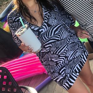 Trina Turk Zebra Swim Cover up Dress M